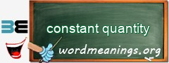 WordMeaning blackboard for constant quantity